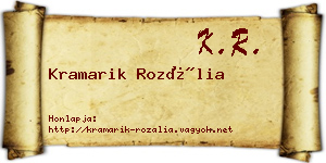 Kramarik Rozália névjegykártya